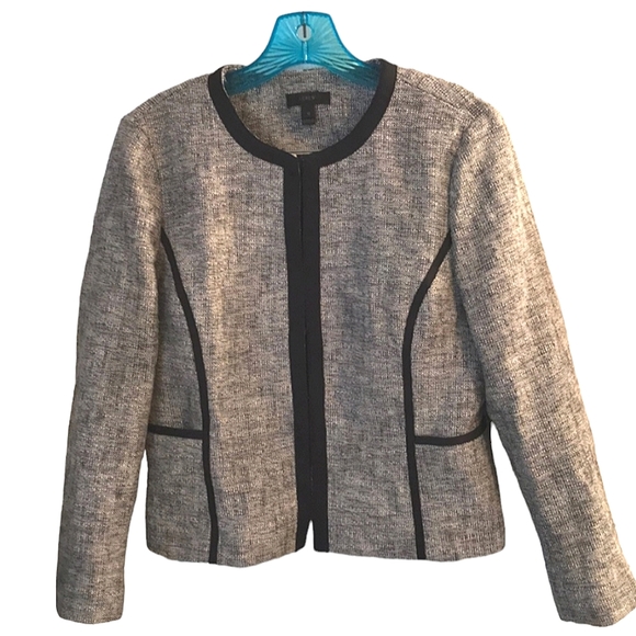 🎈J. Crew lined suit jacket, size 10. Navy and grey. - Picture 1 of 10